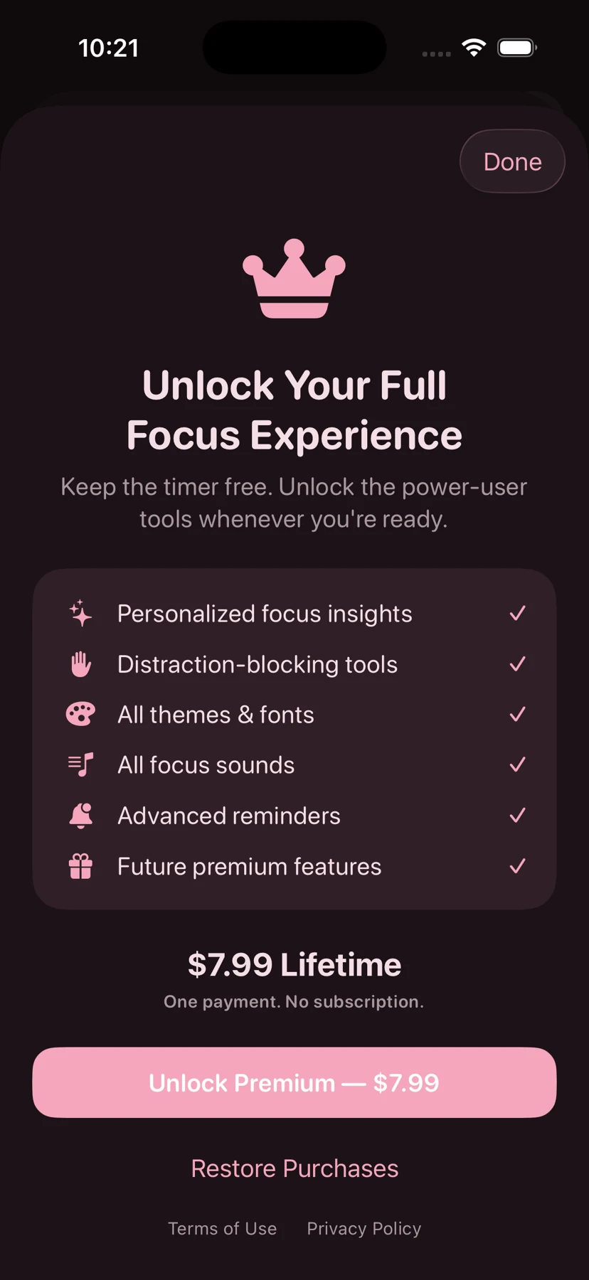 Pomodoro: Premium experience