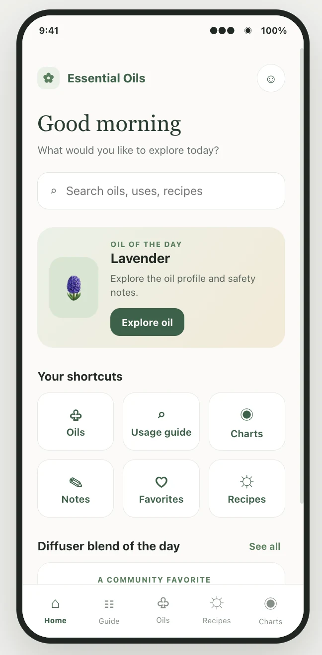 Young Living: Home & shortcuts